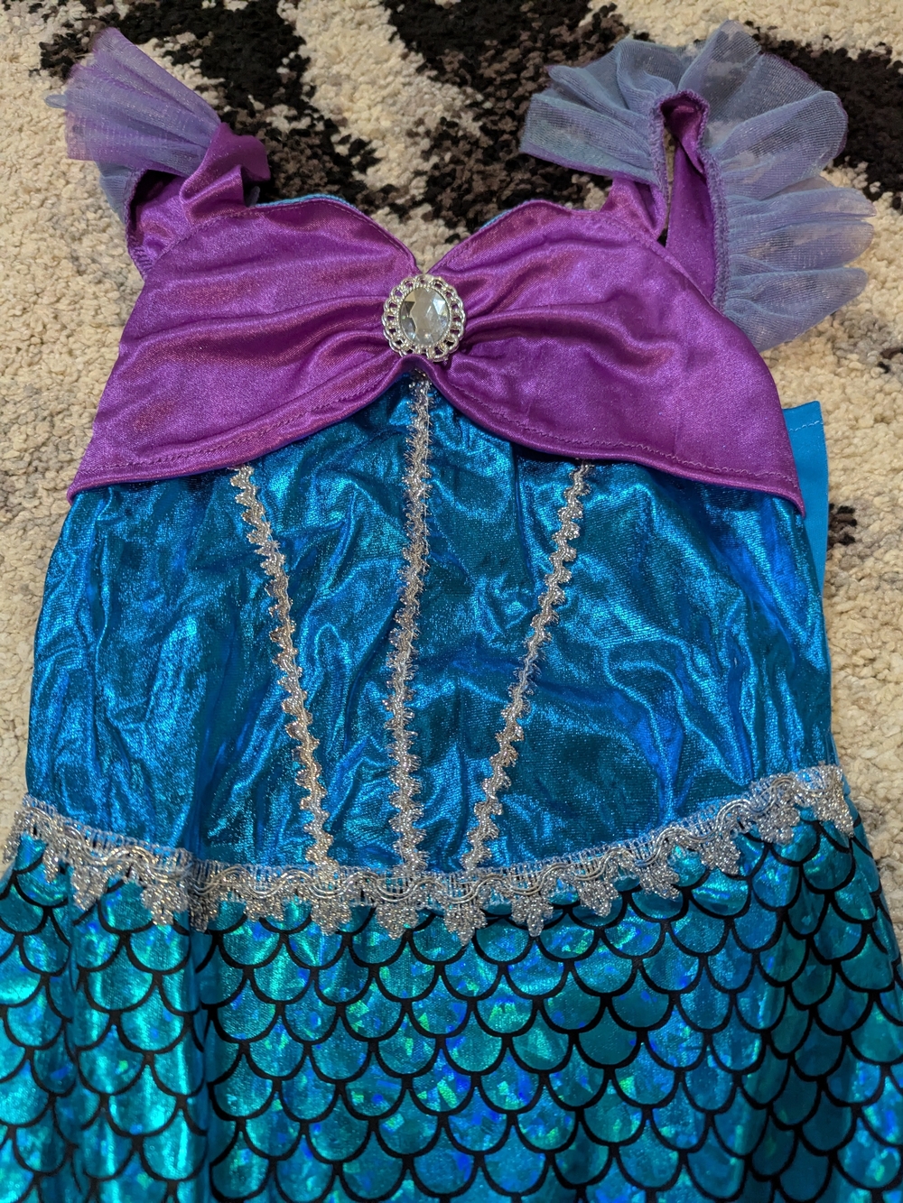 Purple and Teal Mermaid Kids Costume Dress